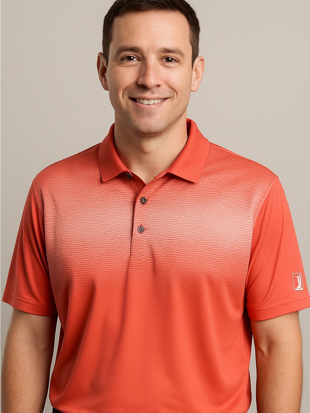 PGA Tour Men’s Large Golf Polo Ombre Performance Shirt.